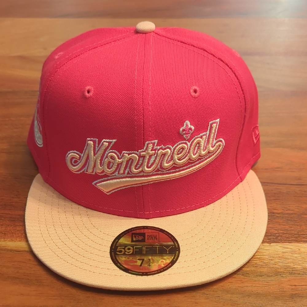 New Montreal Expos Red Fitted Baseball Hat With 35 Anniversary Sidepatch